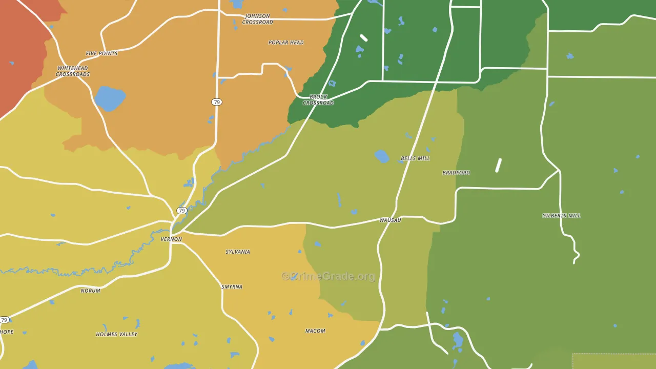 Washington County, FL Map of Murder Rates