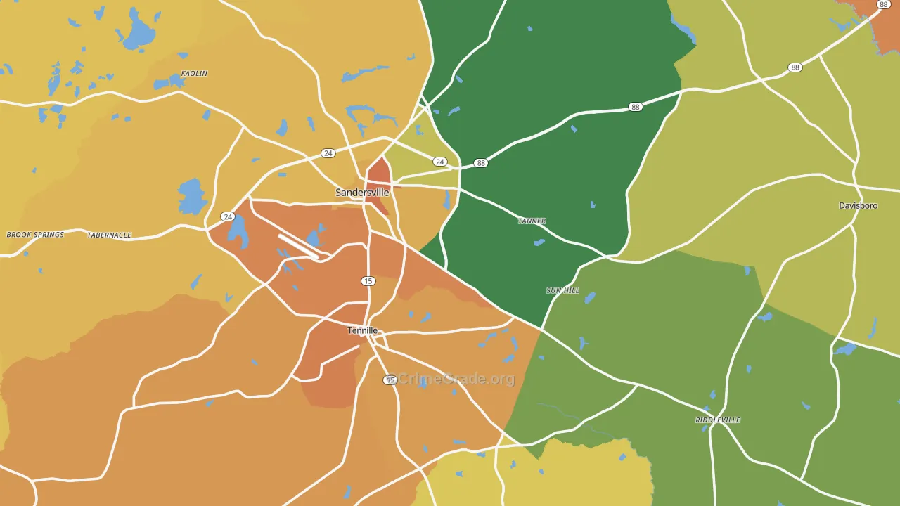 Washington County, GA Map of Murder Rates