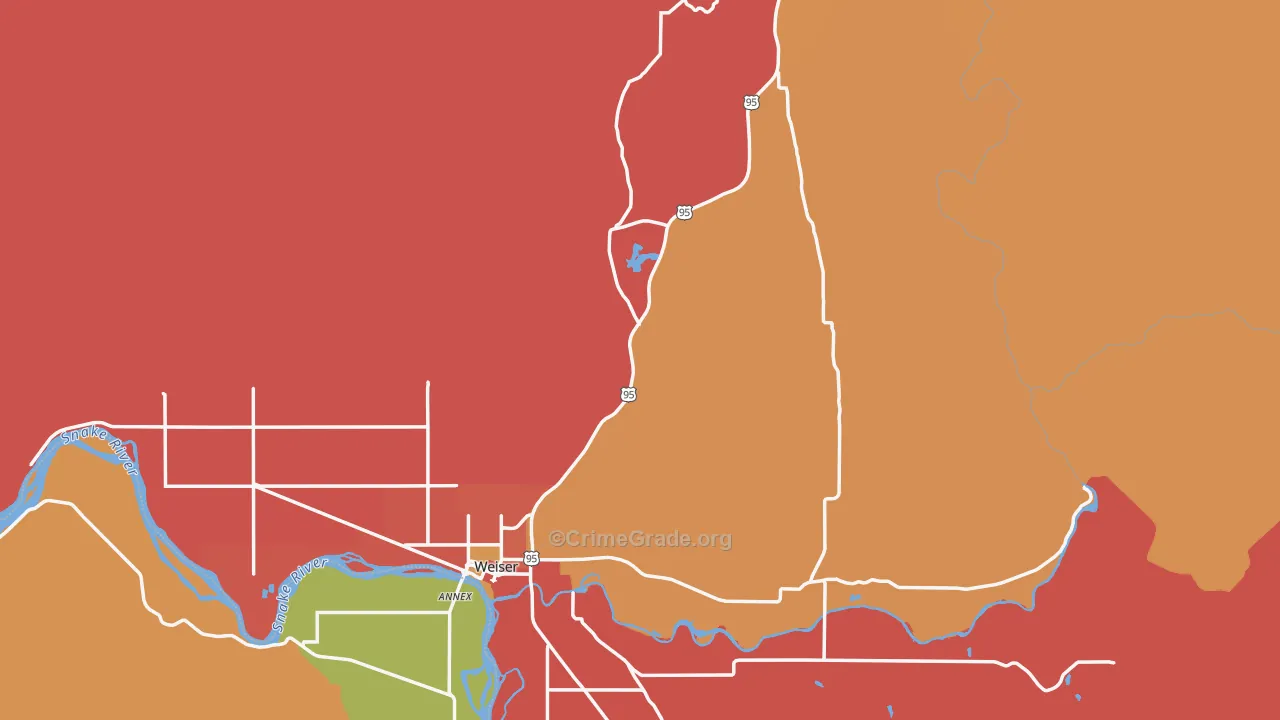 Washington County, ID Map of Murder Rates