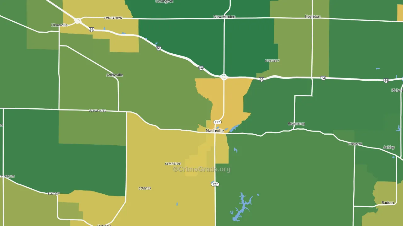 Washington County, IL Map of Murder Rates
