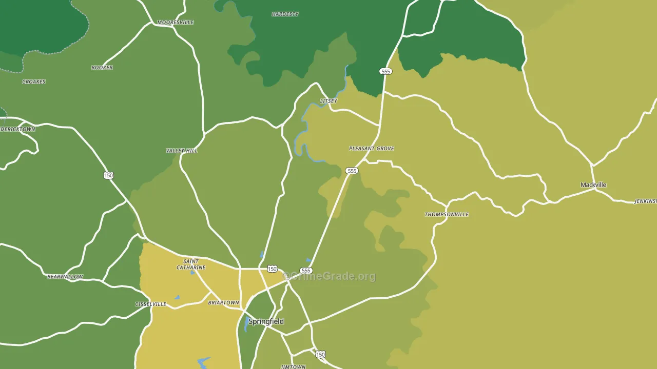 Washington County, KY Map of Murder Rates