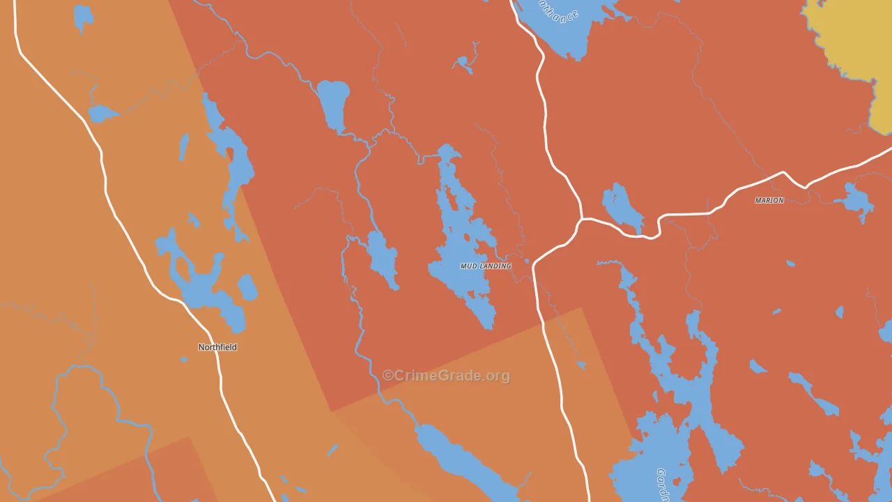 Washington County, ME Map of Murder Rates