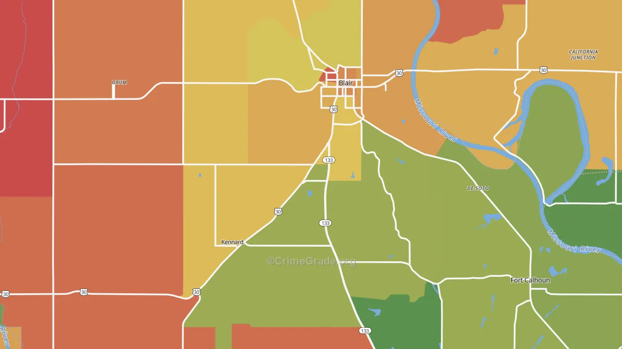 Washington County, NE Map of Murder Rates