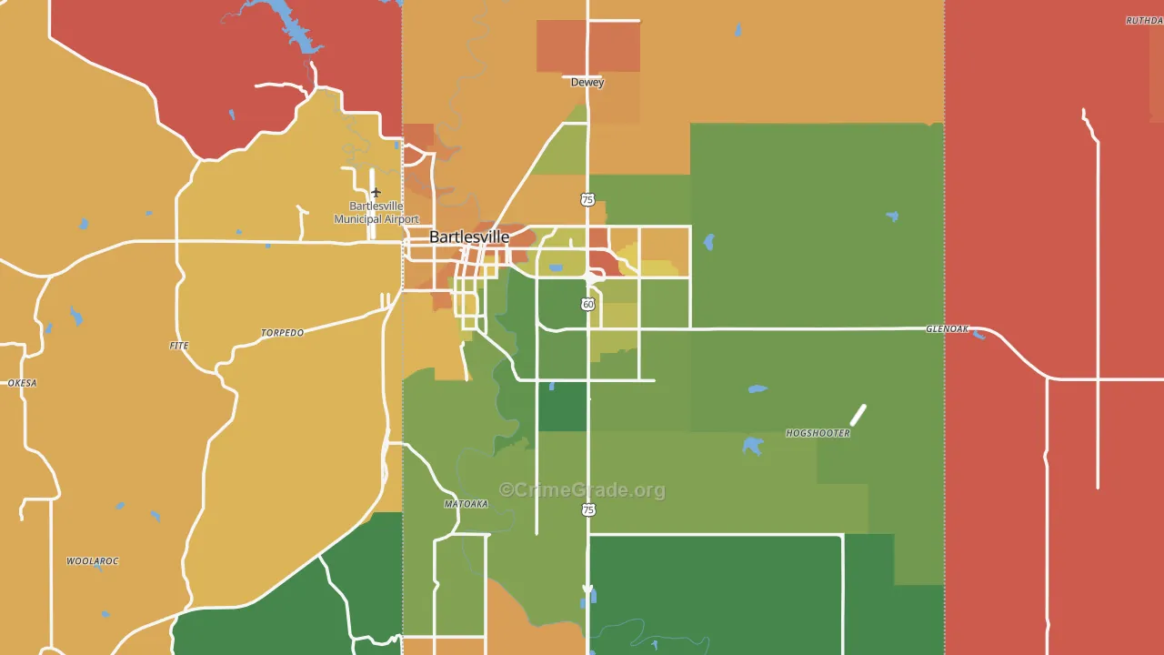Washington County, OK Map of Murder Rates
