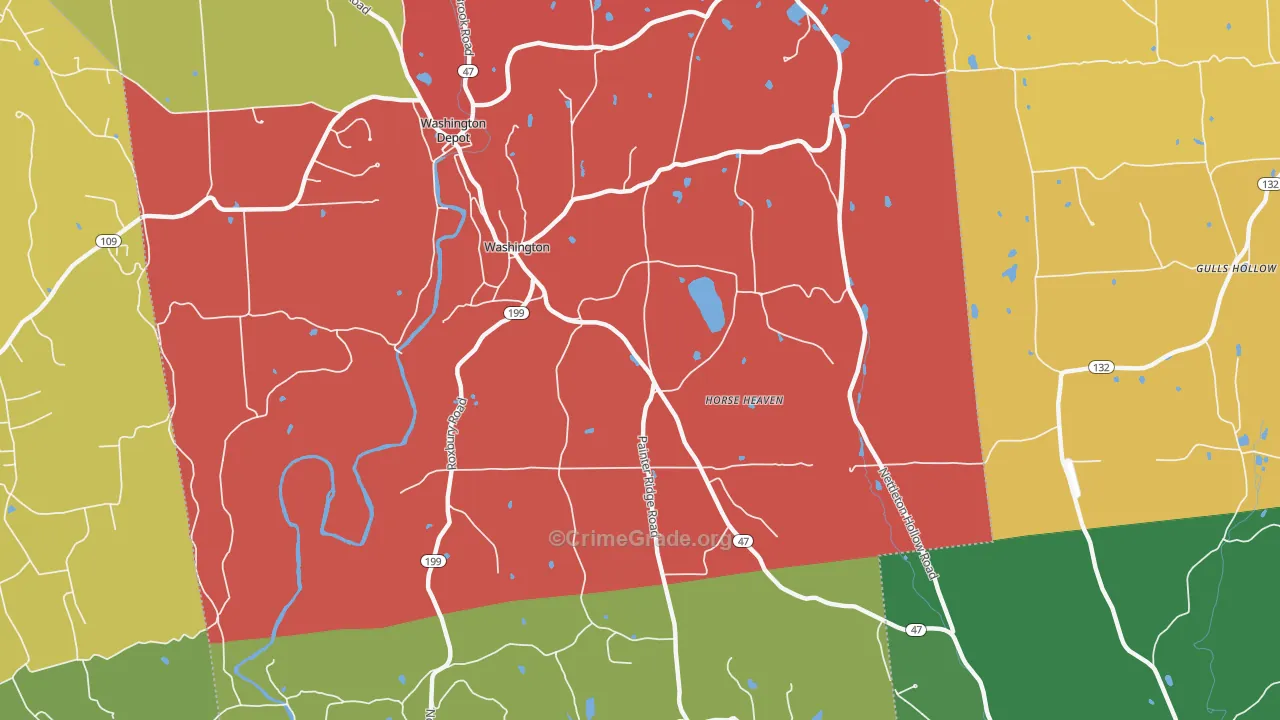 Washington, CT Map of Murder Rates