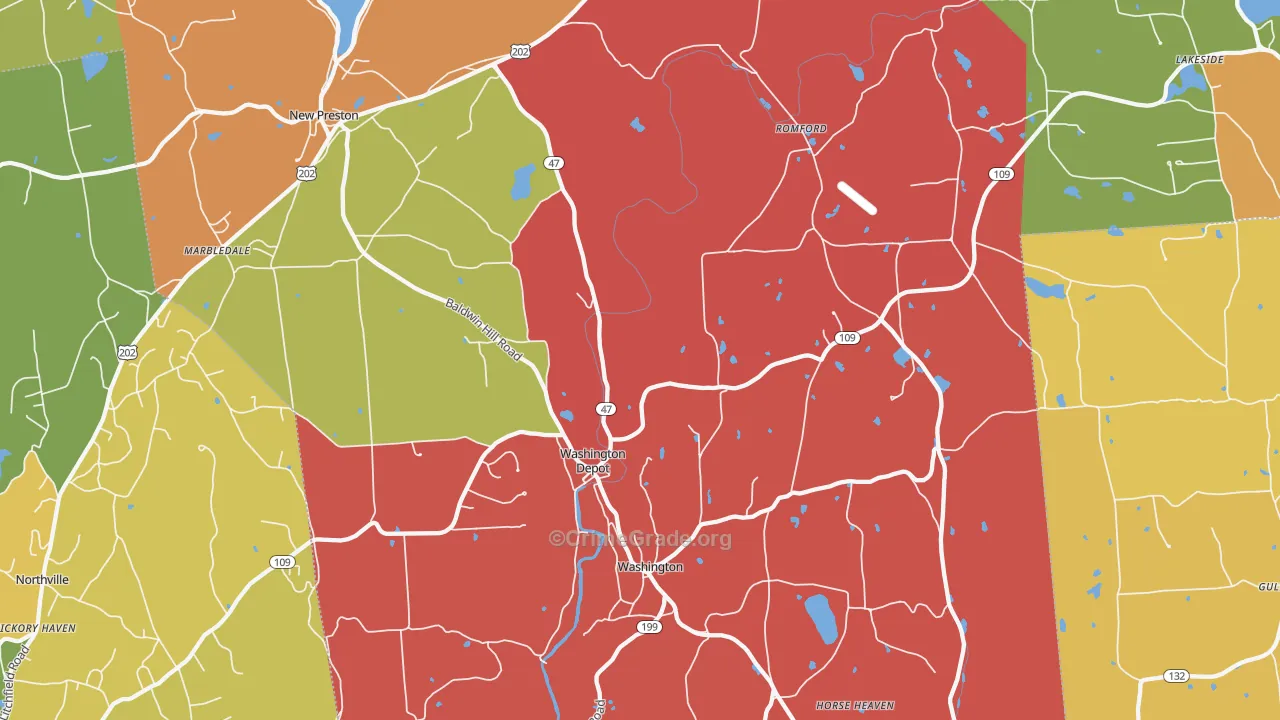 Washington Depot, CT Map of Murder Rates