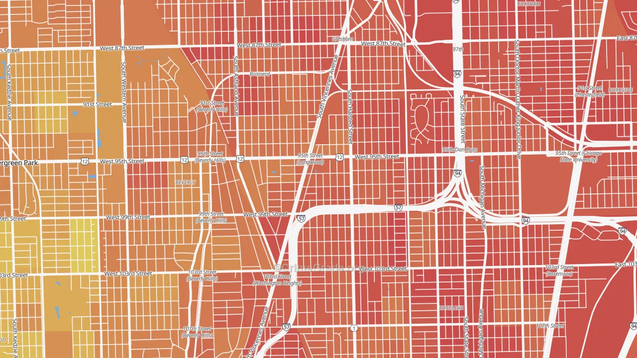 Washington Heights, Chicago, IL Map of Murder Rates