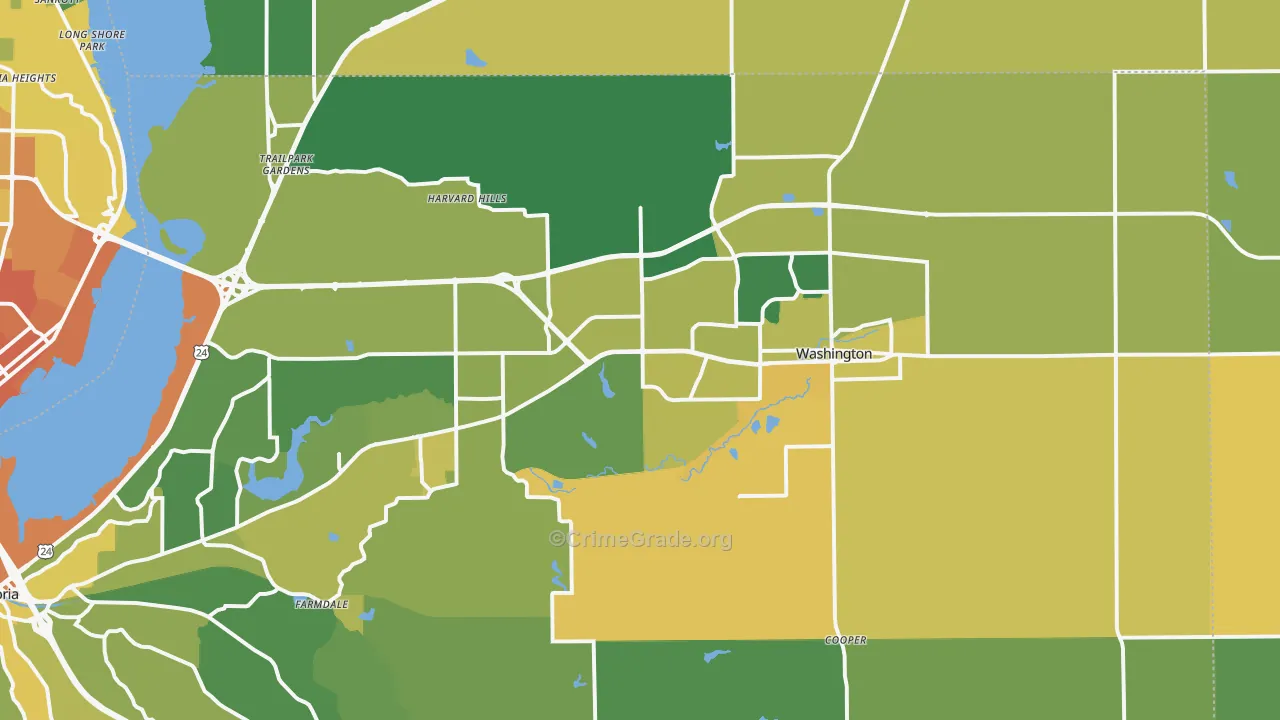Washington, IL Map of Murder Rates