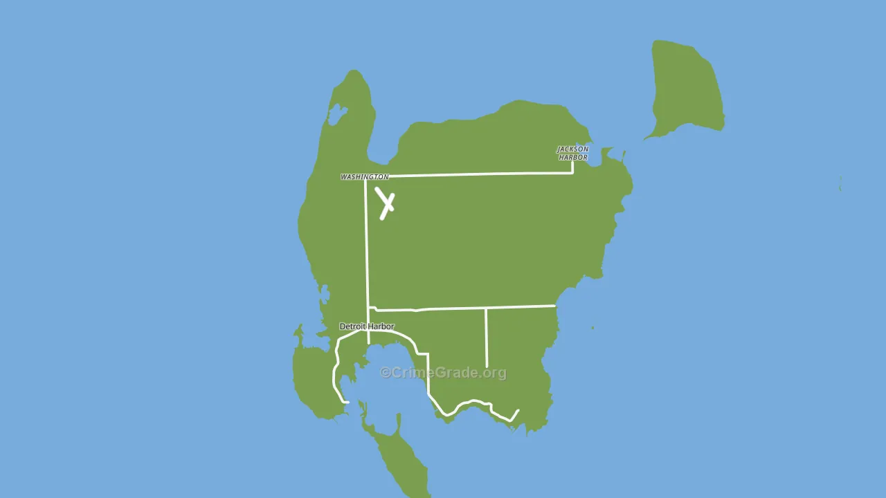Washington Island, WI Map of Murder Rates