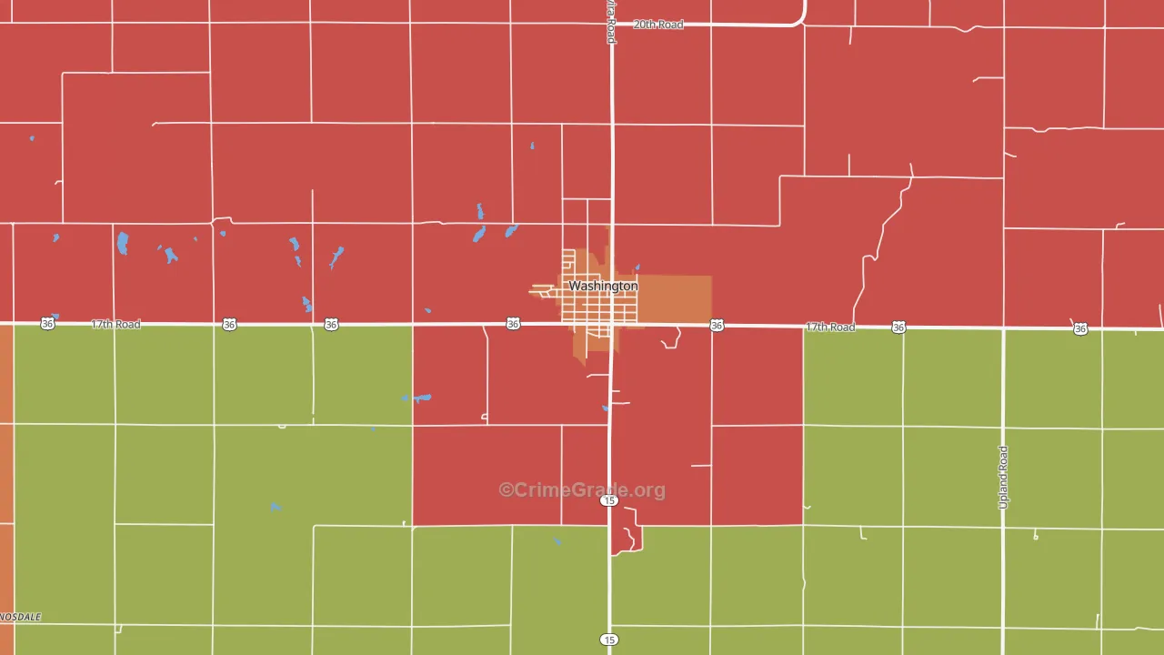 Washington, KS Map of Murder Rates