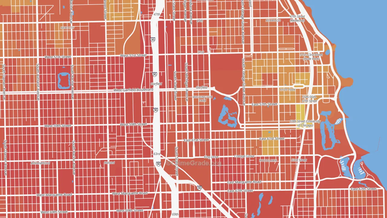 Washington Park, Chicago, IL Map of Murder Rates