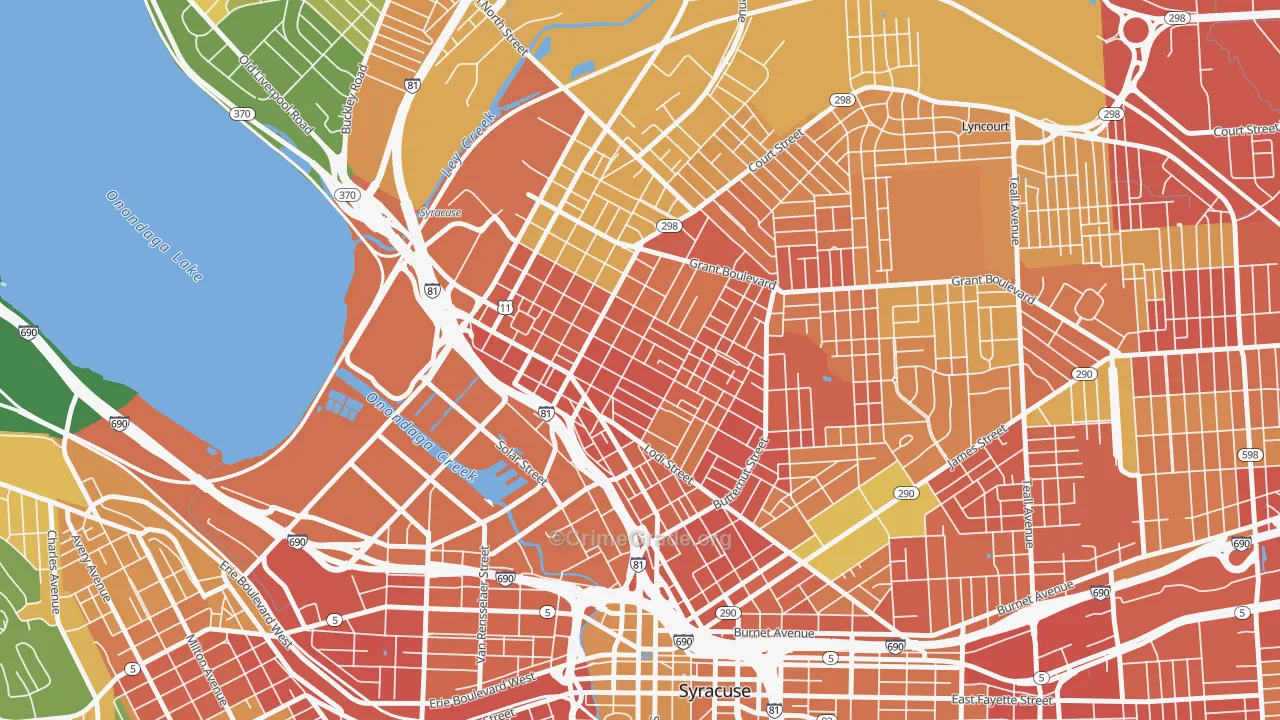 Washington Square, Syracuse, NY Map of Murder Rates