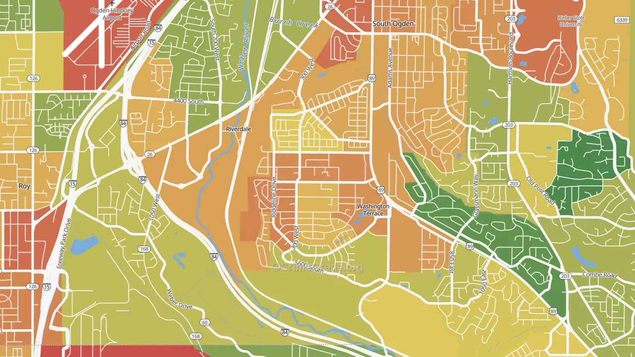 Washington Terrace, UT Map of Murder Rates