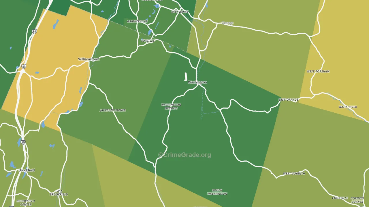 Washington, VT Map of Murder Rates