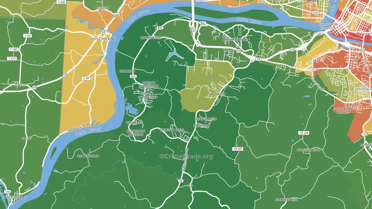 Washington, WV Map of Murder Rates