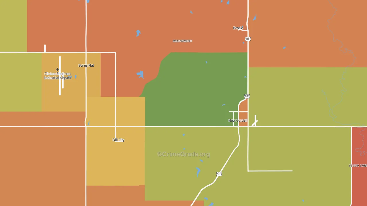 Washita County, OK Map of Murder Rates