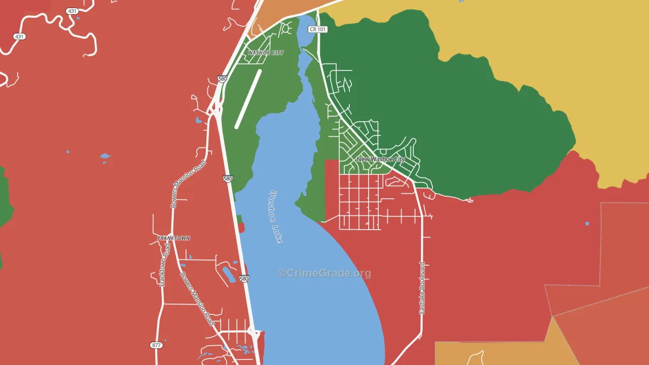 Washoe Valley, NV Map of Murder Rates