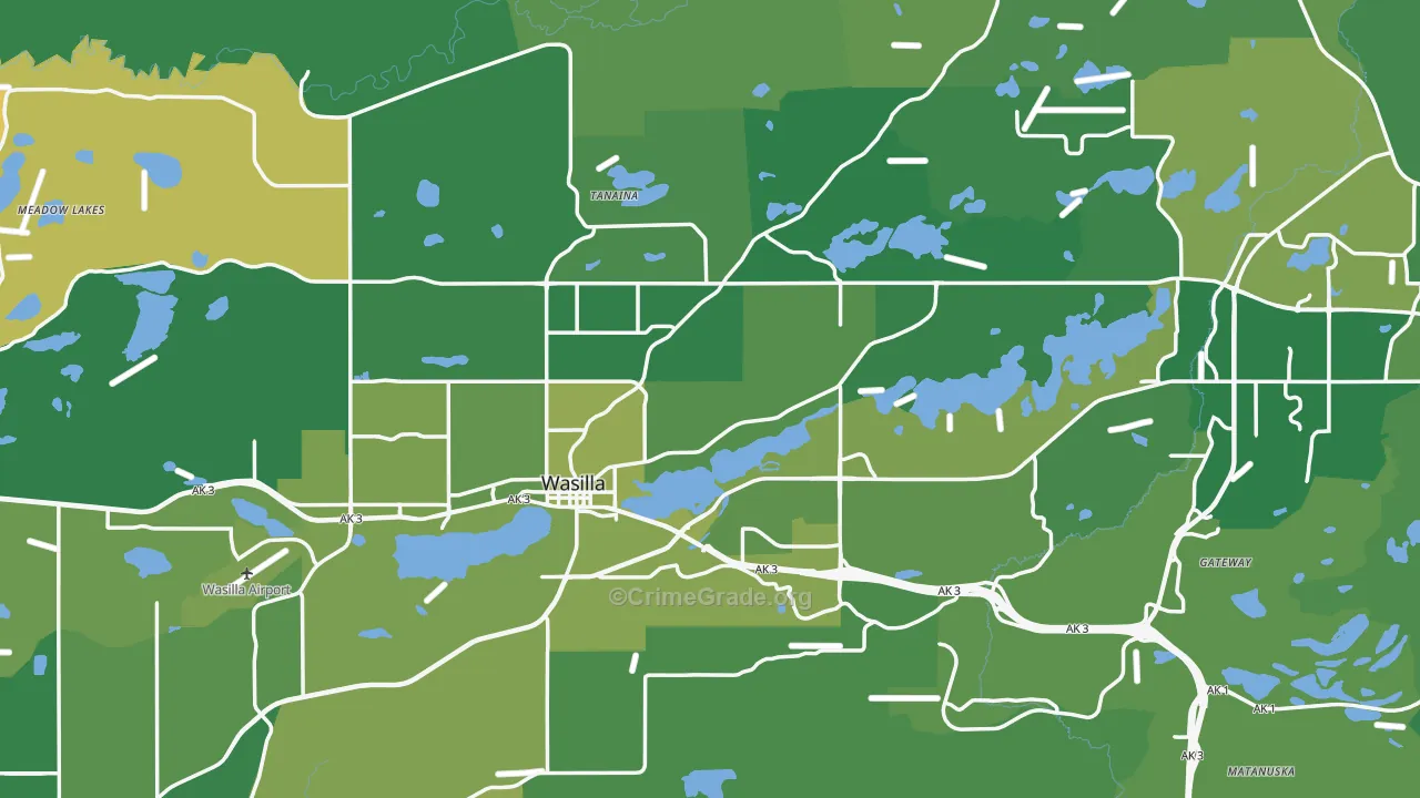Wasilla, AK Map of Murder Rates