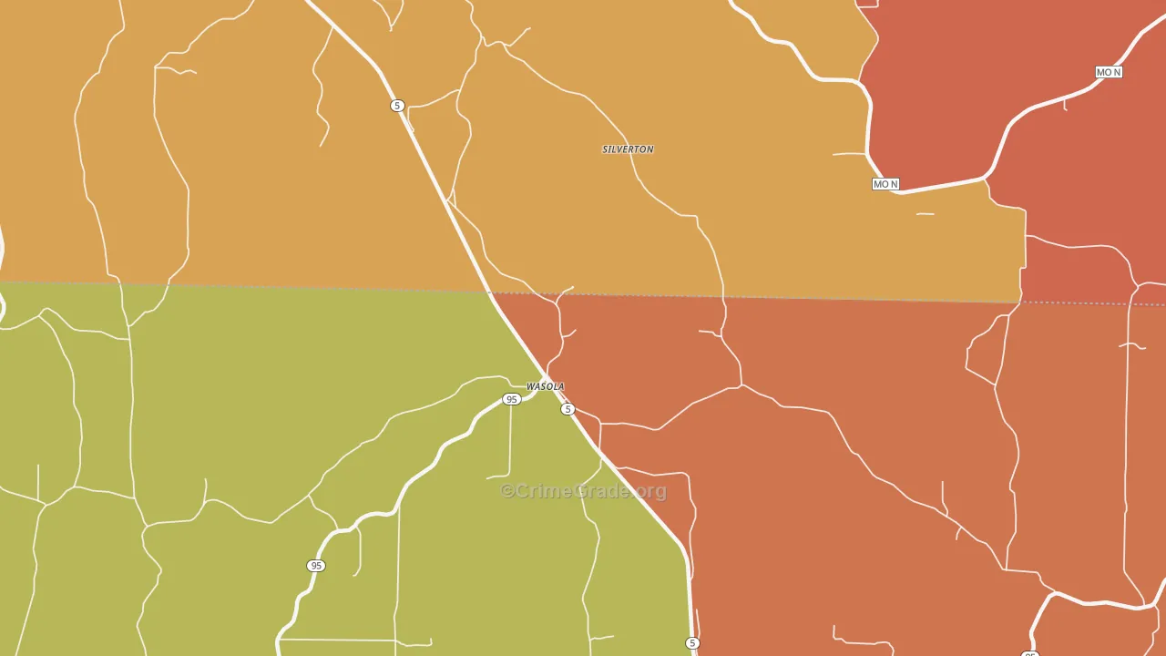 Wasola, MO Map of Murder Rates