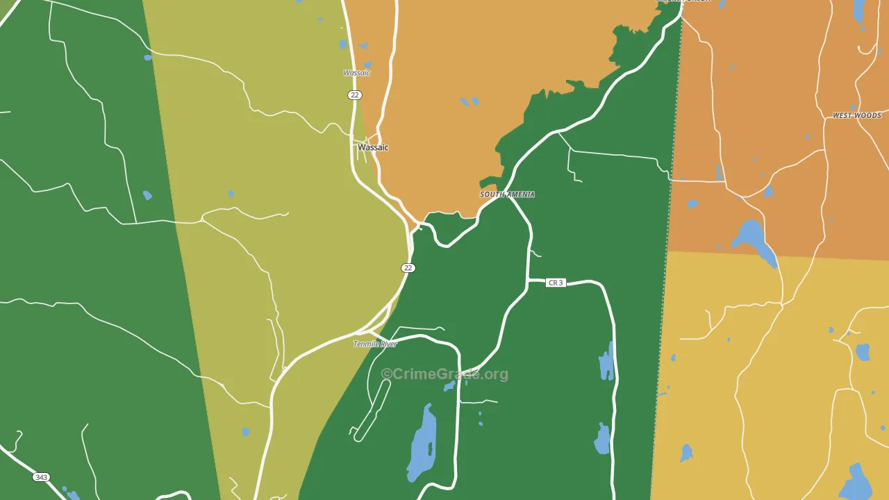 Wassaic, NY Map of Murder Rates