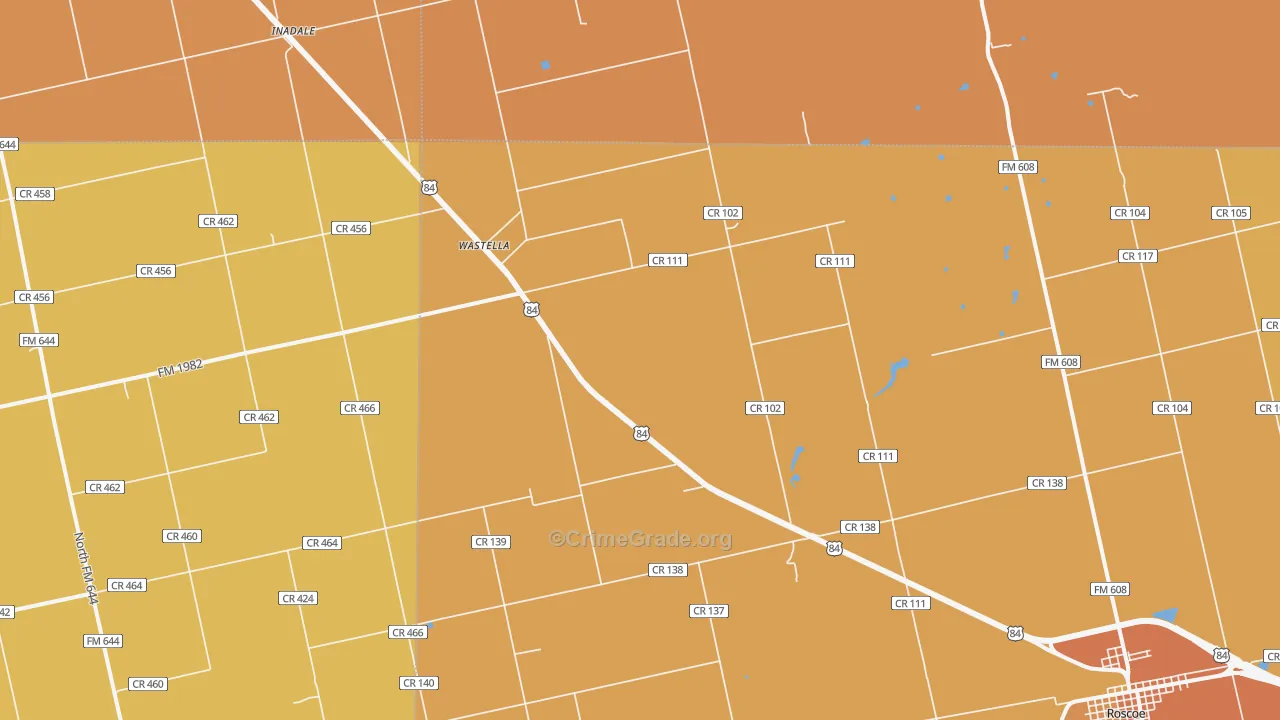 Wastella, TX Map of Murder Rates