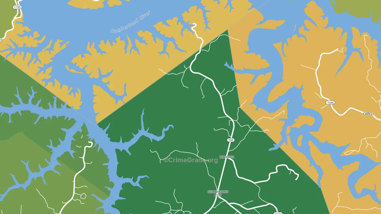 Watauga, KY Map of Murder Rates