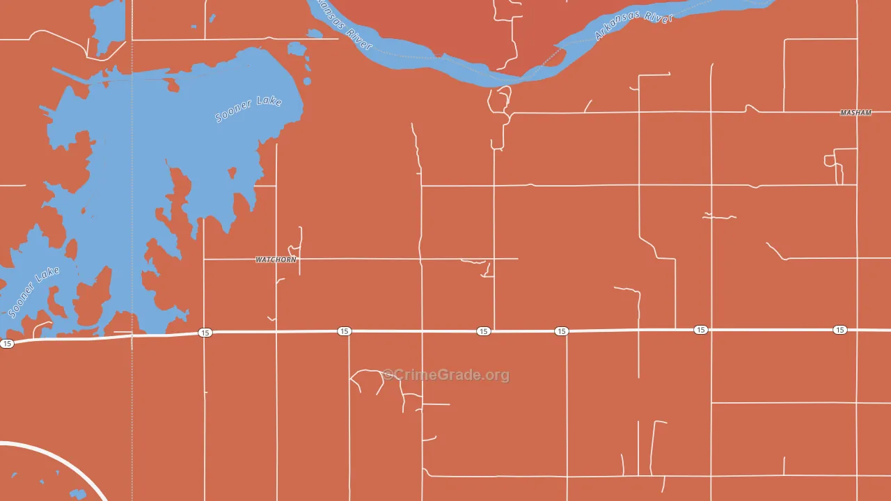 Watchorn, OK Map of Murder Rates