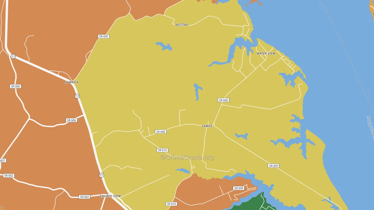 Water View, VA Map of Murder Rates