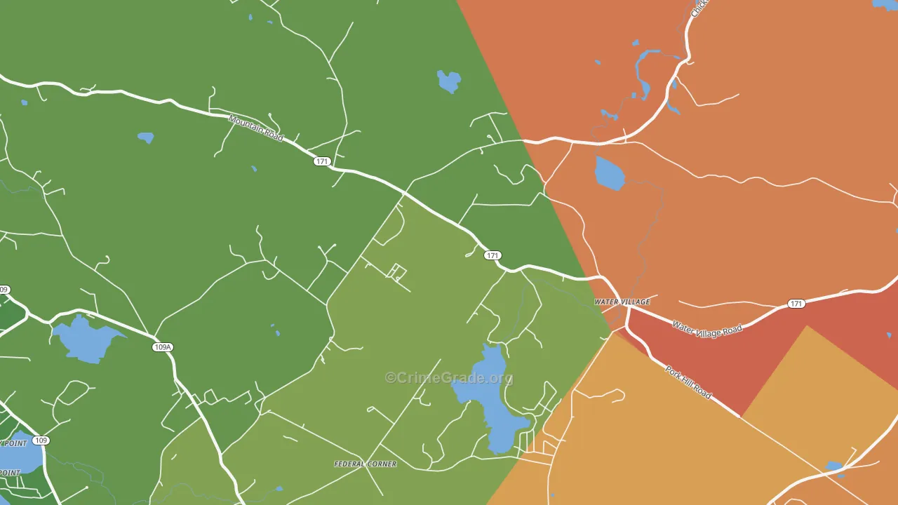 Water Village, NH Map of Murder Rates
