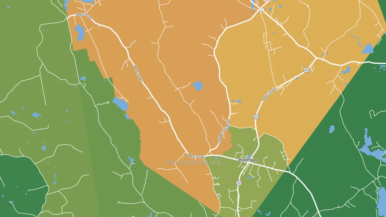 Waterboro, ME Map of Murder Rates