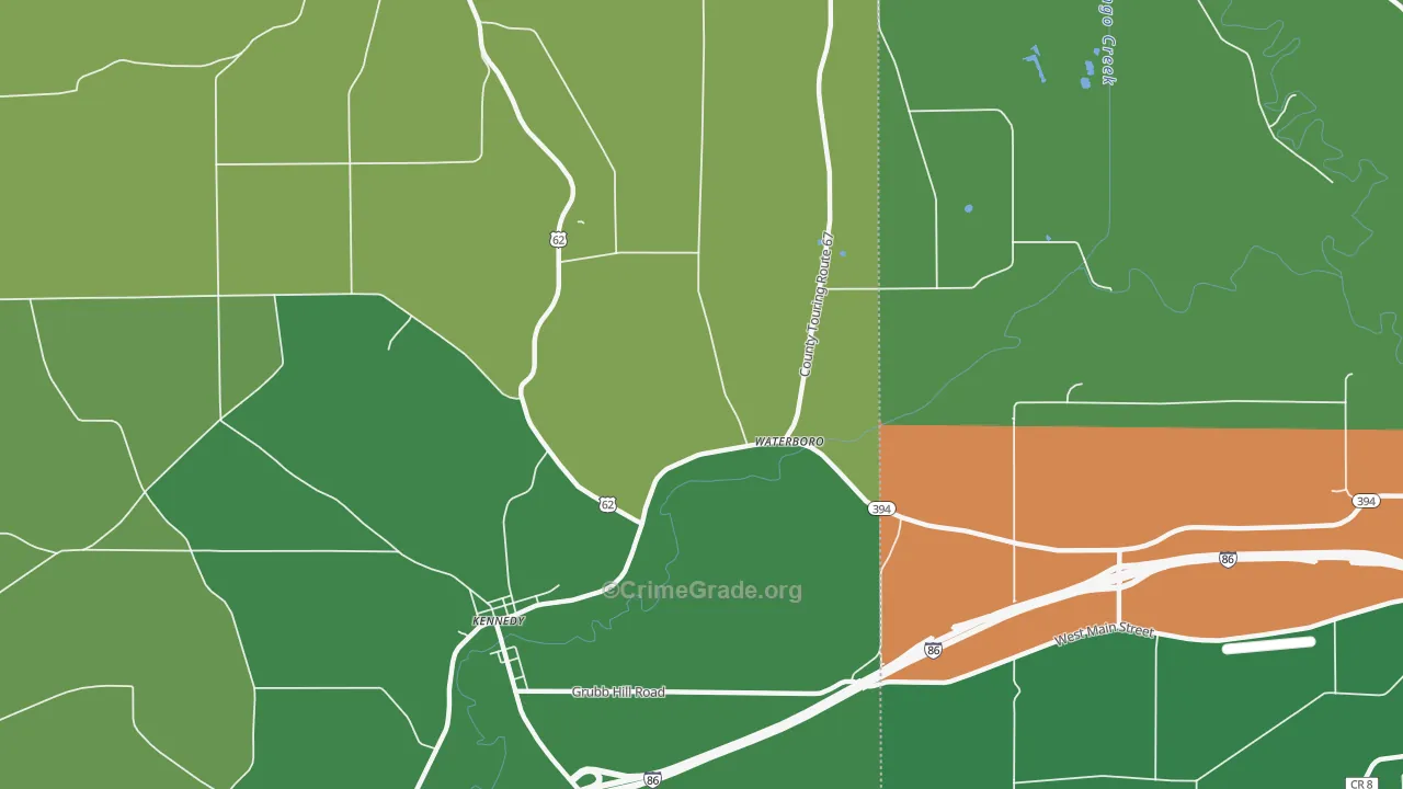 Waterboro, NY Map of Murder Rates