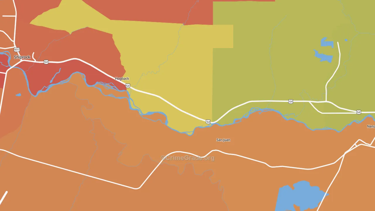 Waterflow, NM Map of Murder Rates