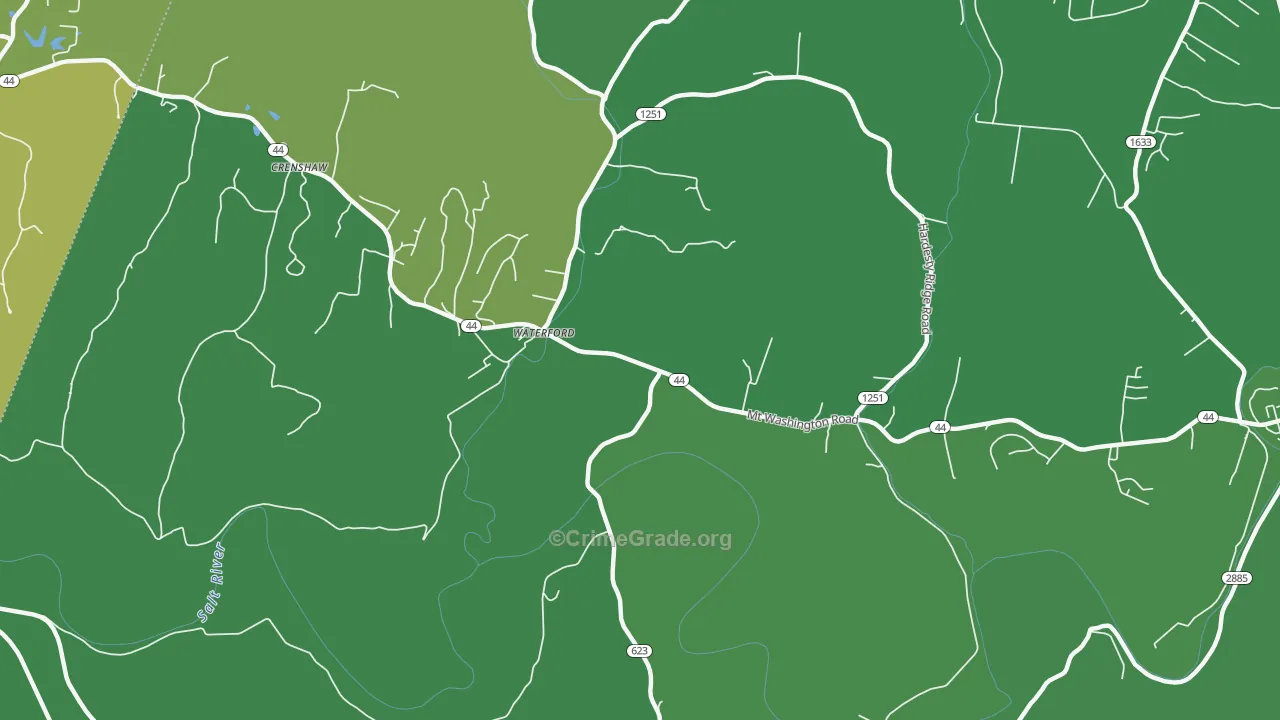 Waterford, KY Map of Murder Rates