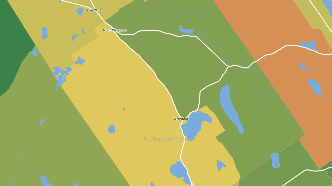 Waterford, ME Map of Murder Rates