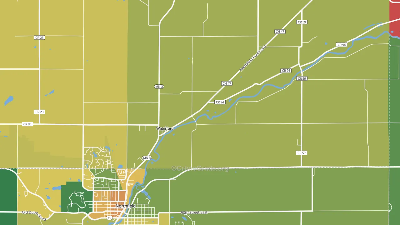 Waterford, MN Map of Murder Rates