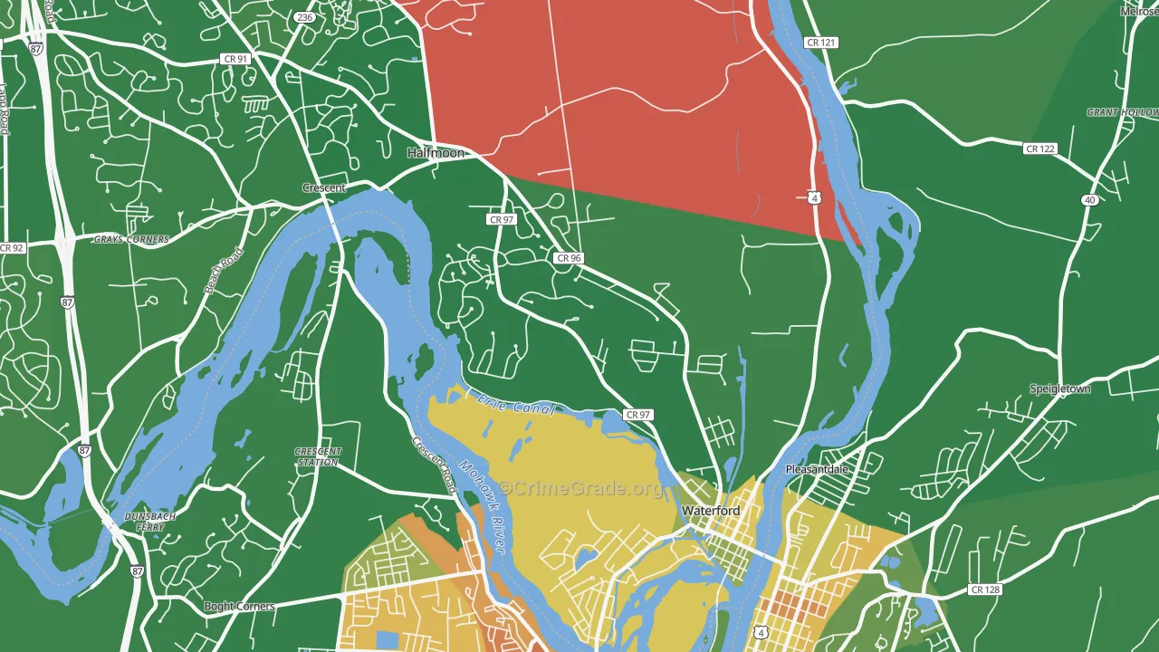 Waterford, NY Map of Murder Rates