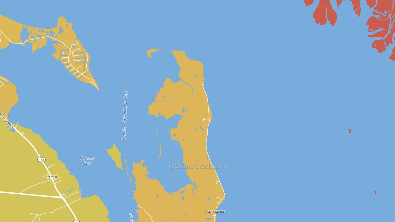 Waterlily, NC Map of Murder Rates