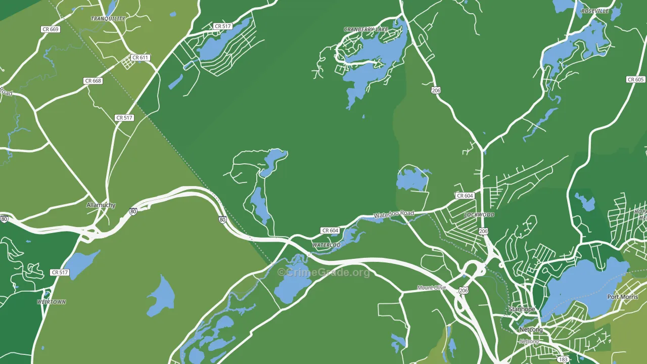 Waterloo, NJ Map of Murder Rates