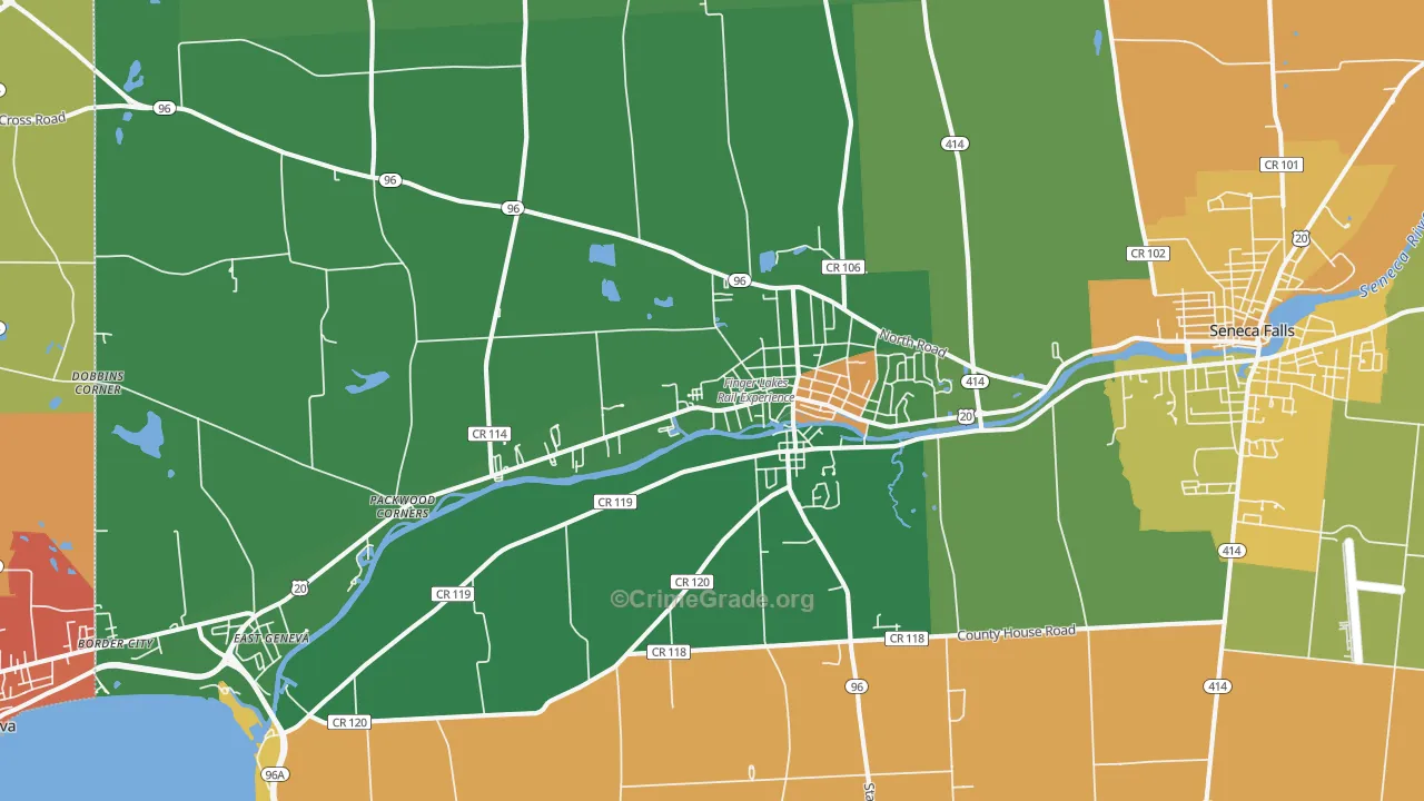Waterloo, NY Map of Murder Rates
