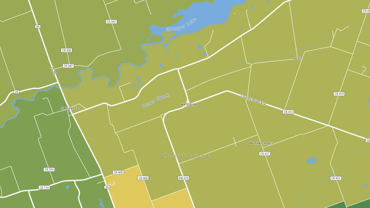 Waterloo, TX Map of Murder Rates