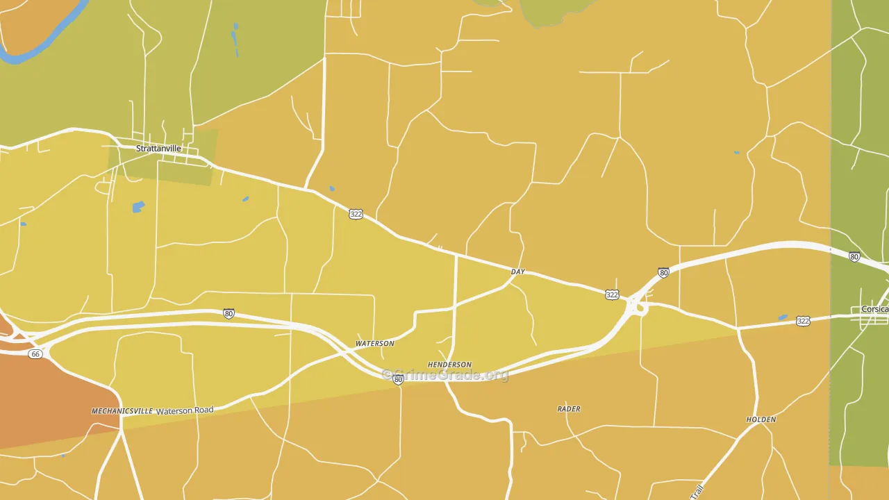 Waterson, PA Map of Murder Rates
