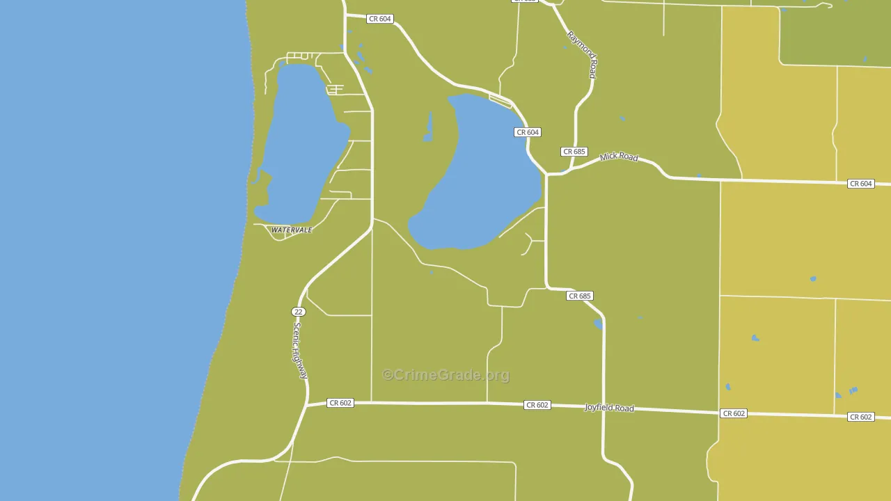 Watervale, MI Map of Murder Rates