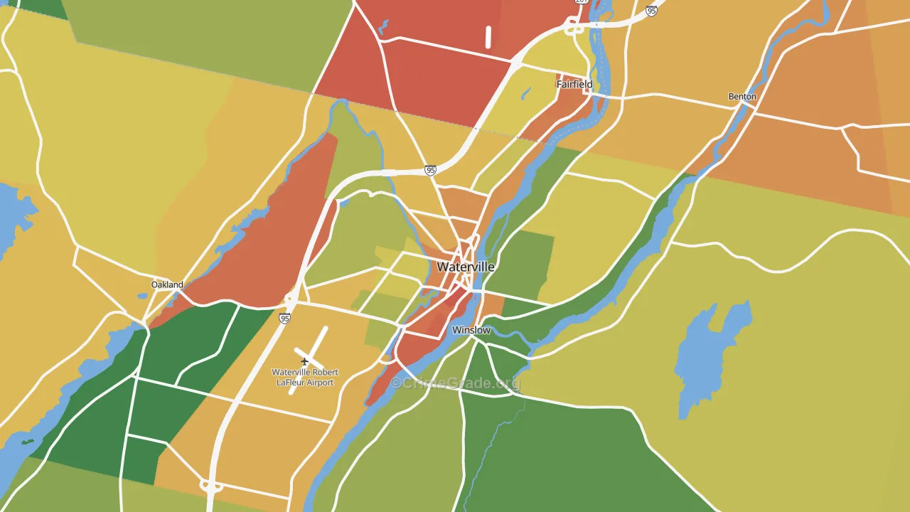 Waterville, ME Map of Murder Rates
