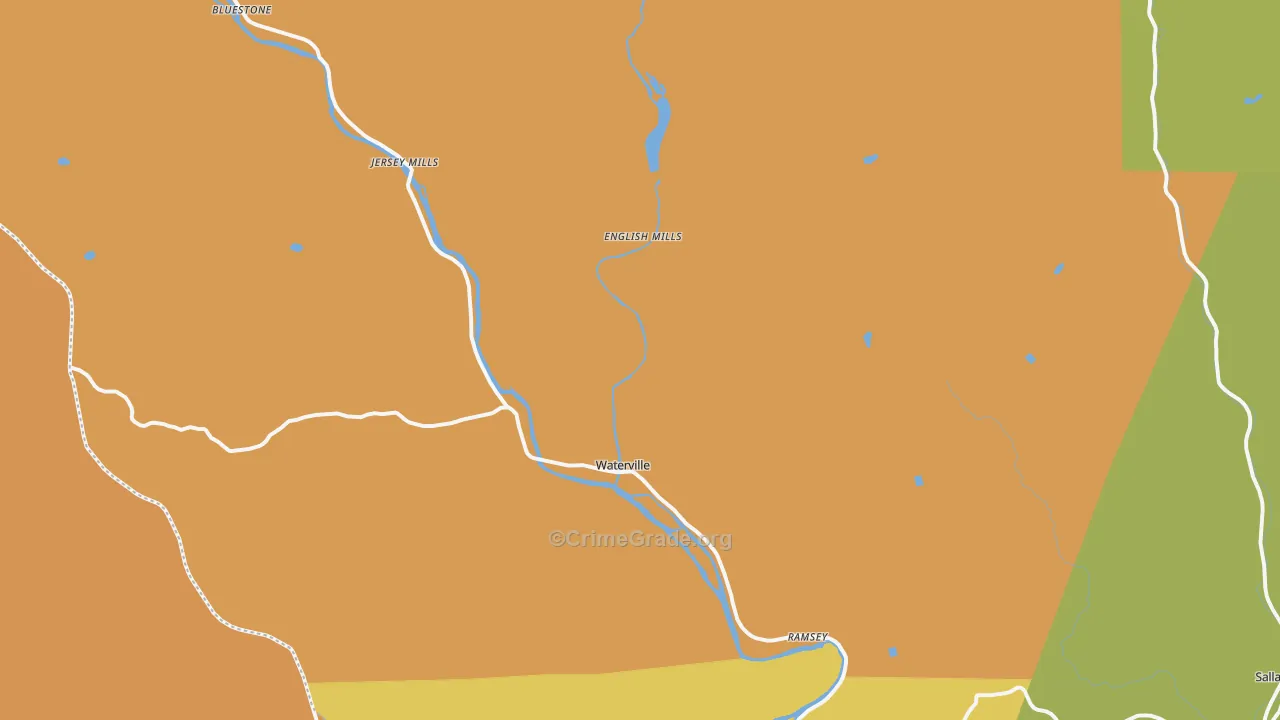 Waterville, PA Map of Murder Rates