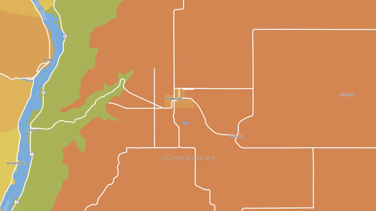 Waterville, WA Map of Murder Rates