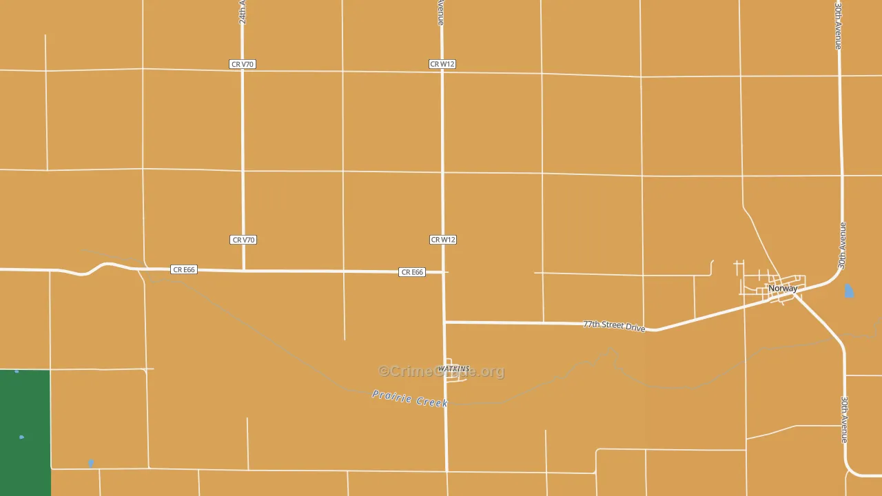 Watkins, IA Map of Murder Rates