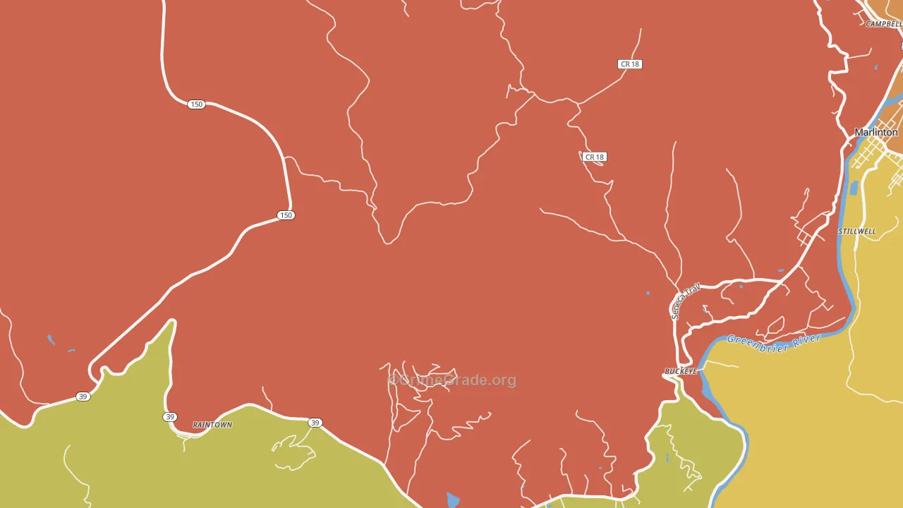 Watoga, WV Map of Murder Rates