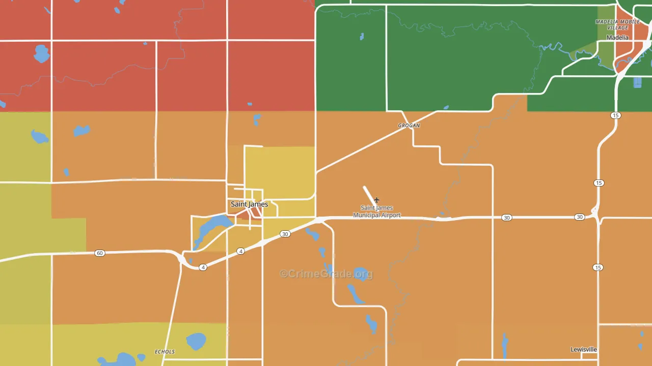Watonwan County, MN Map of Murder Rates
