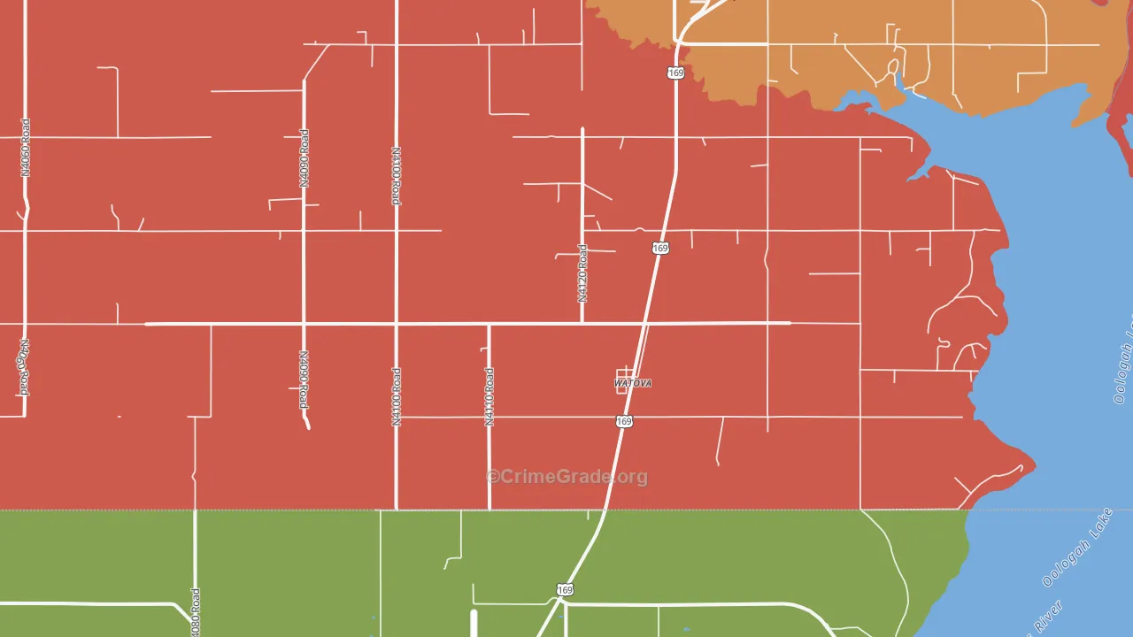 Watova, OK Map of Murder Rates