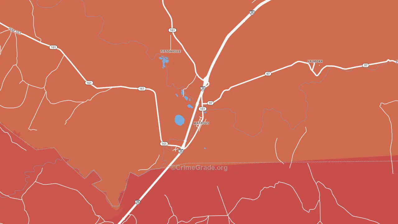 Watrous, NM Map of Murder Rates